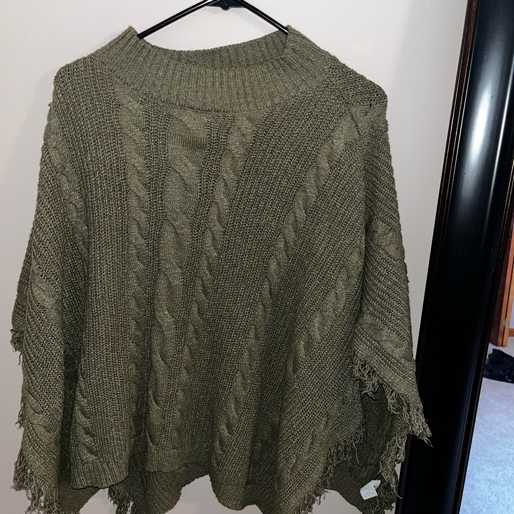 Olive Green Cable Knit Women's Sweater